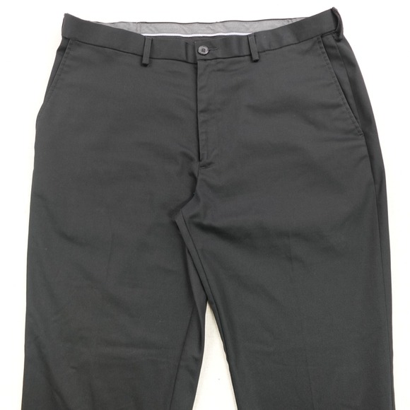 Haggar Dress Pants 38x32 Black Classic Fit No Iron Mid Rise Stretch Corporate - Picture 4 of 12